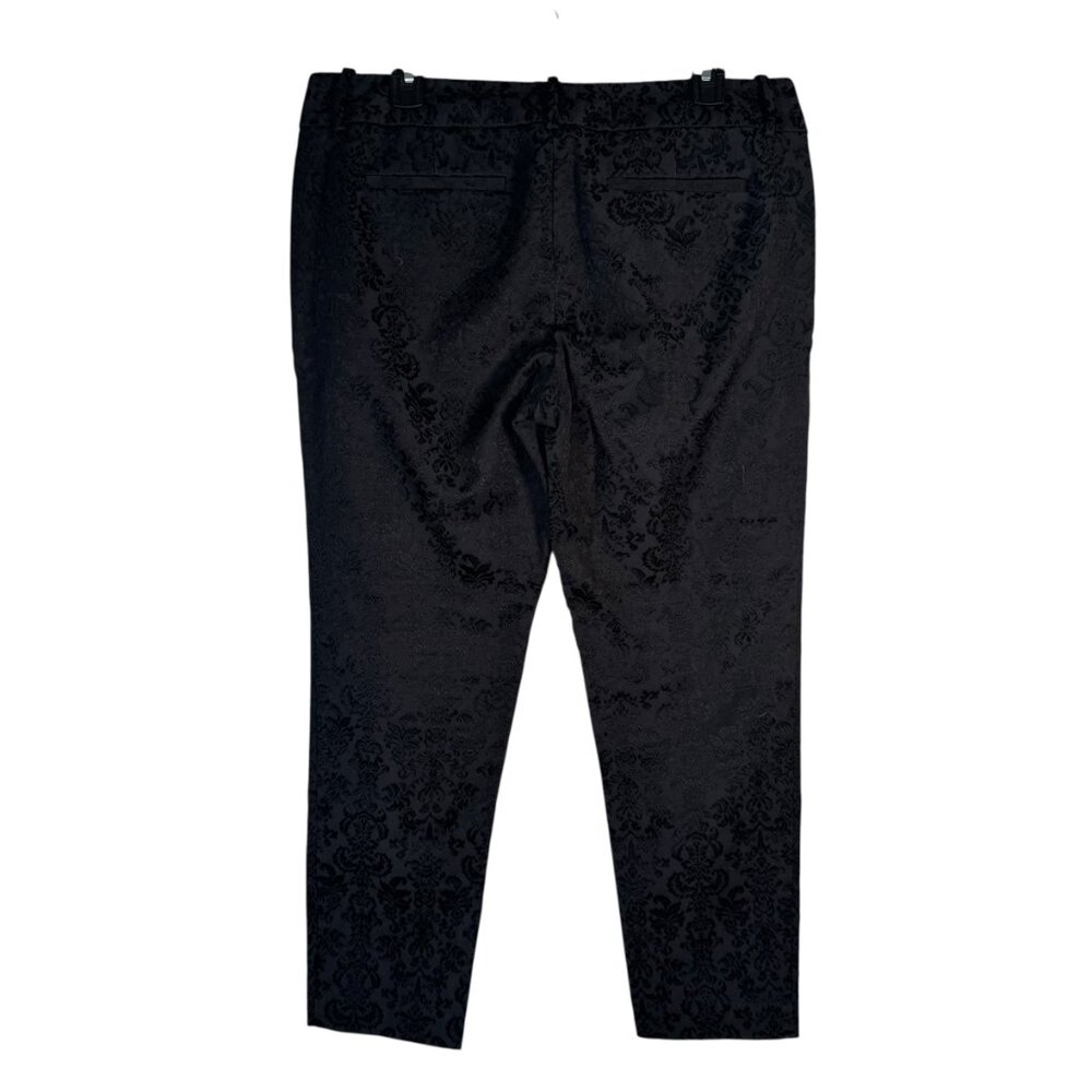 Mossimo Women's Black Brocade Skinny Dressy Pants Zippers Vampire Gothic Size 12 - Picture 5 of 6